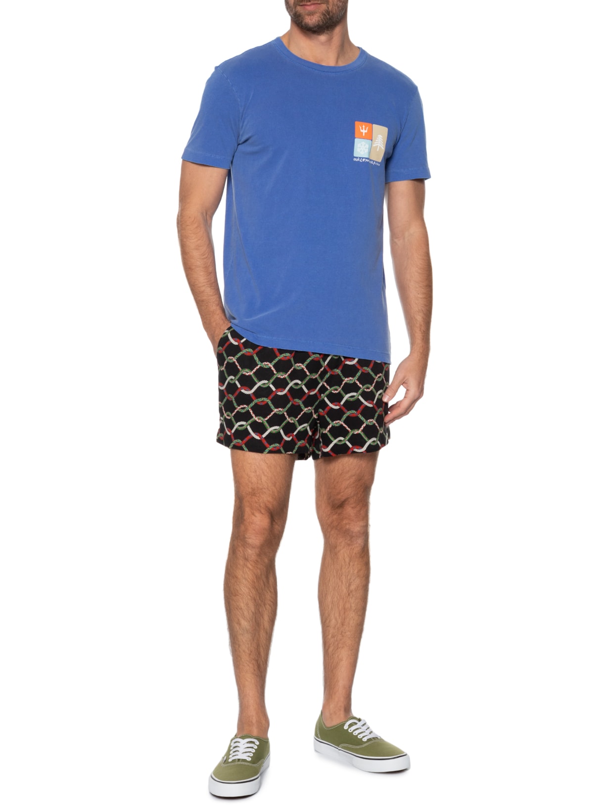 Camiseta Masculina Manga Curta Stone Snow Icon Azul Osklen