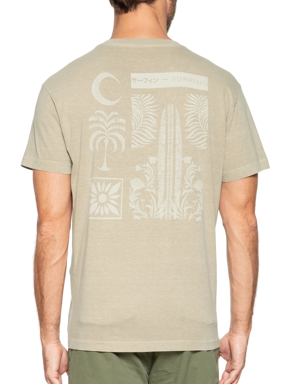 Camiseta Masculina Manga Curta Stone Stamp 02 Bege Osklen