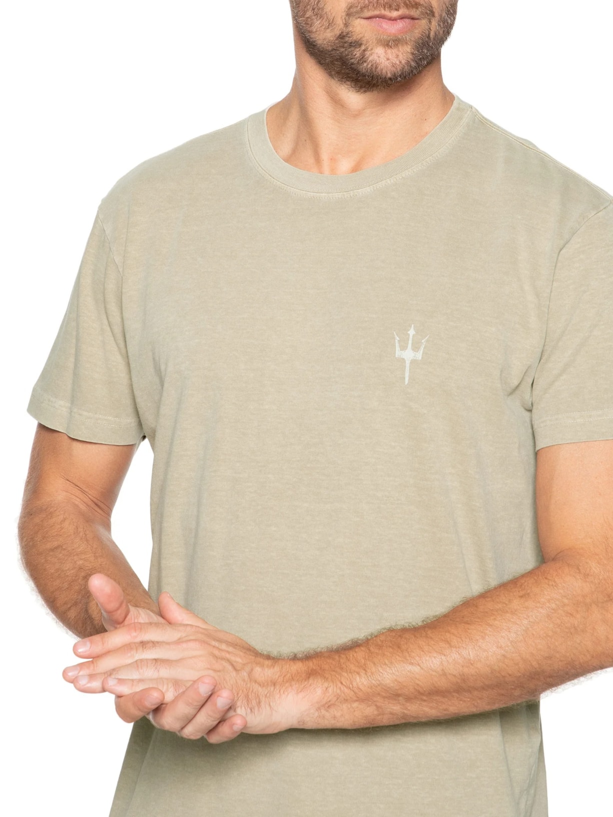 Camiseta Masculina Manga Curta Stone Stamp 02 Bege Osklen