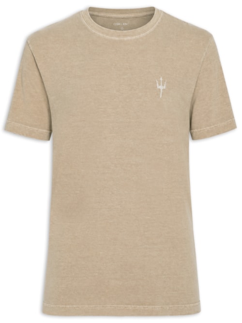 Camiseta Masculina Manga Curta Stone Stamp 02 - Bege