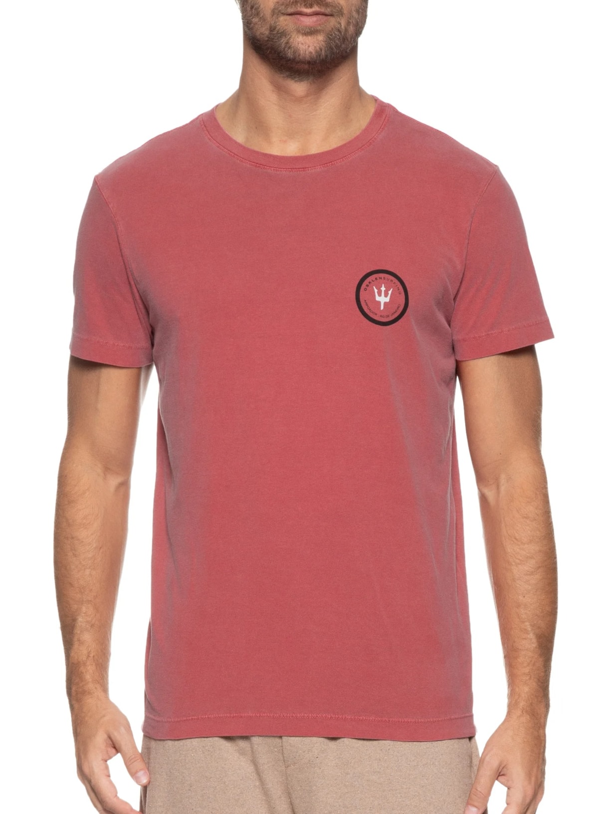 Camiseta Masculina Manga Curta Stone Surf Patch Vermelho Osklen