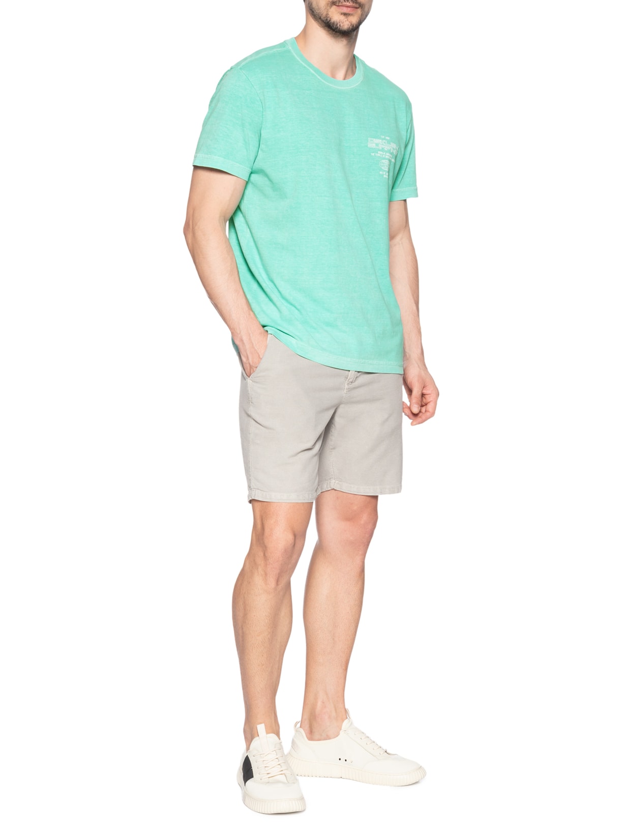 Camiseta Masculina Manga Curta Stone Surfing Tag Azul Osklen