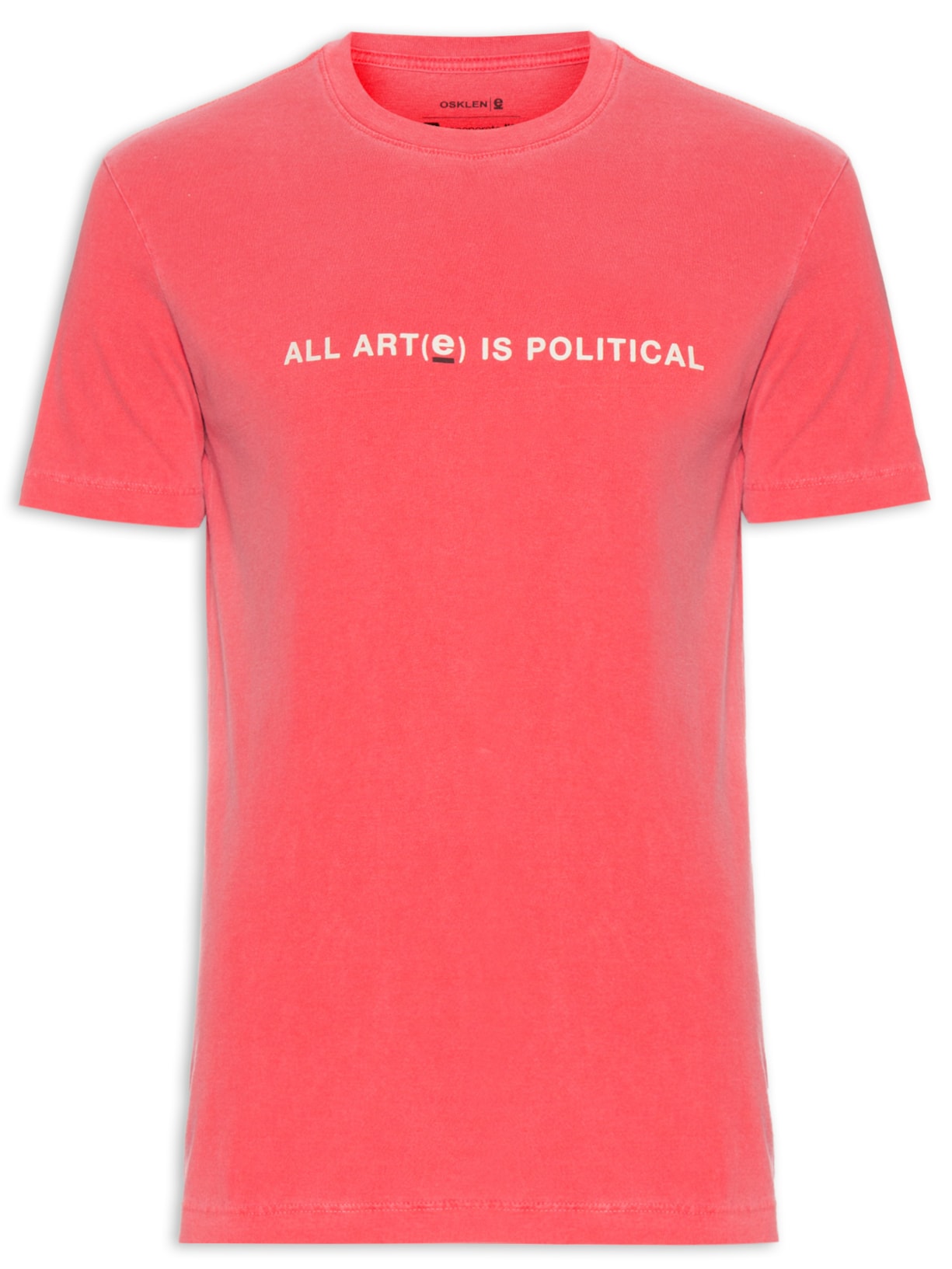 Camiseta Masculina Manga Curta Stone Toda Arte É Política - Vermelho