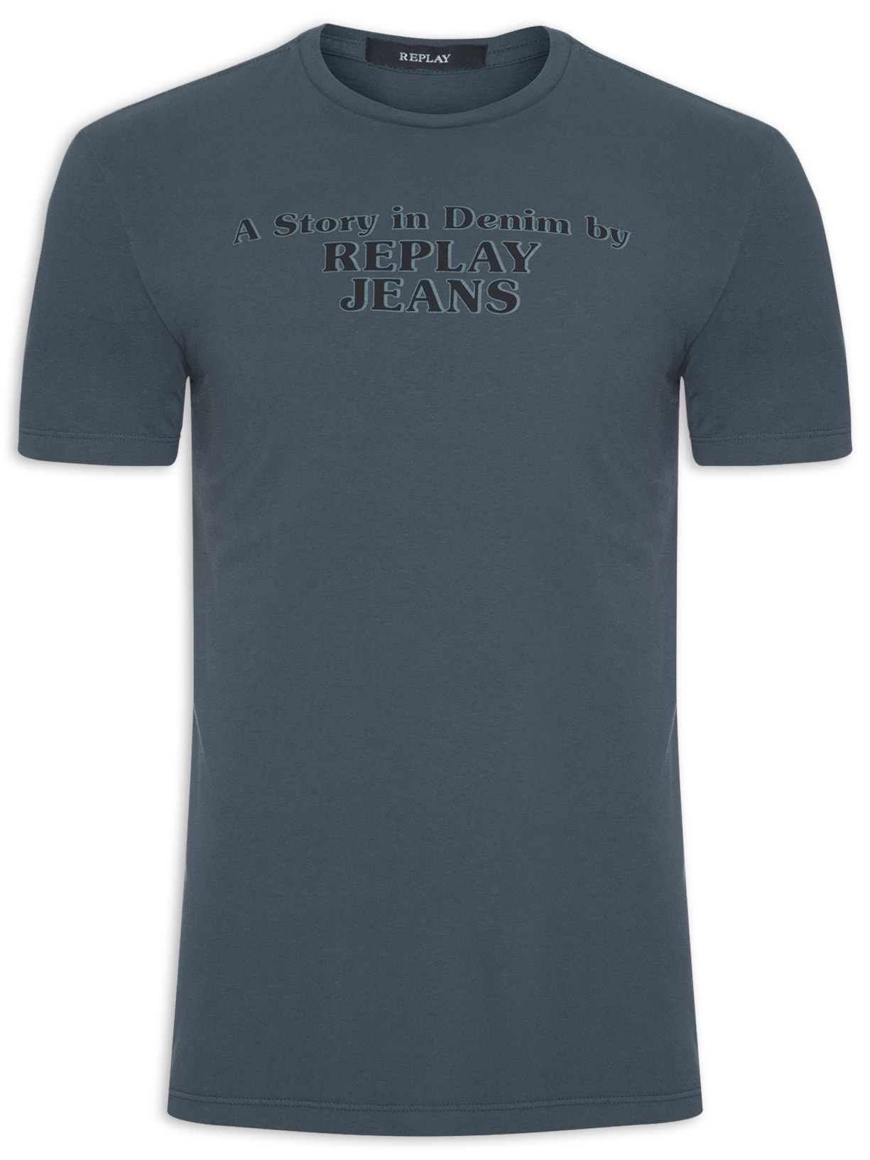 Camiseta Masculina Manga Curta Story - Azul