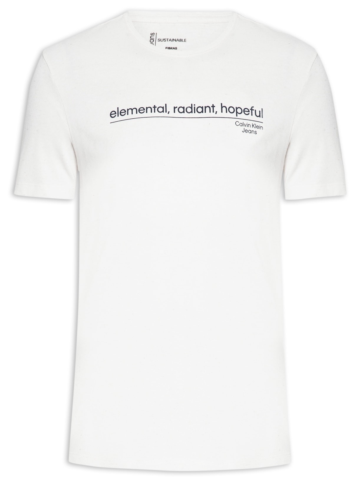 Camiseta Masculina Manga Curta Sustainable Ck Future Nature - Off White