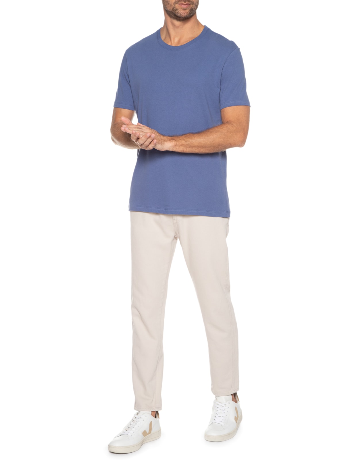 Camiseta Masculina Manga Curta Swimwear Logo Costas Azul Calvin Klein Jeans