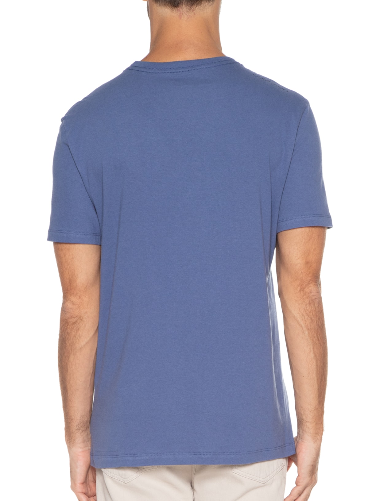 Camiseta Masculina Manga Curta Swimwear Logo Costas Azul Calvin Klein Jeans