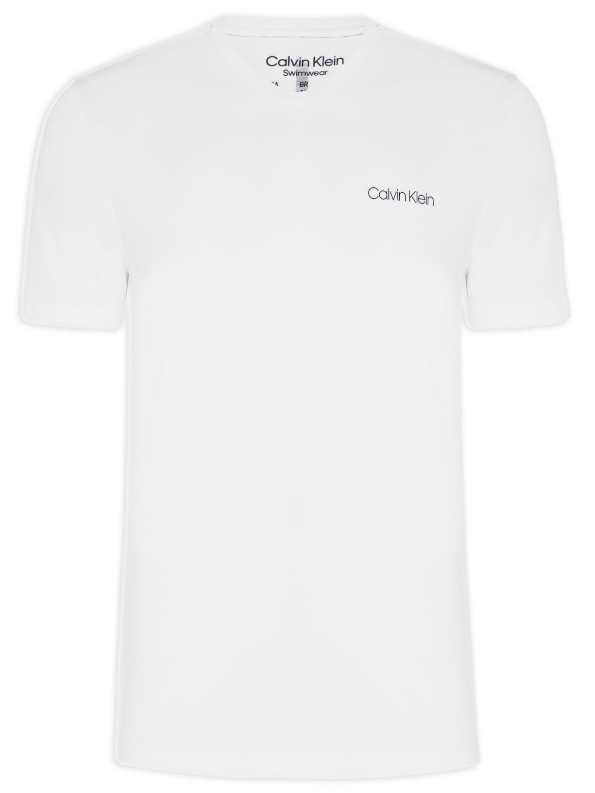 Camiseta Masculina Manga Curta Swimwear Masc Decote V - Branco