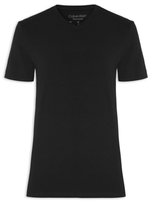 Camiseta Masculina Manga Curta Swimwear Masc Decote V - Preto