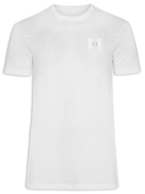 Camiseta Masculina Manga Curta Tag Logo - Branco