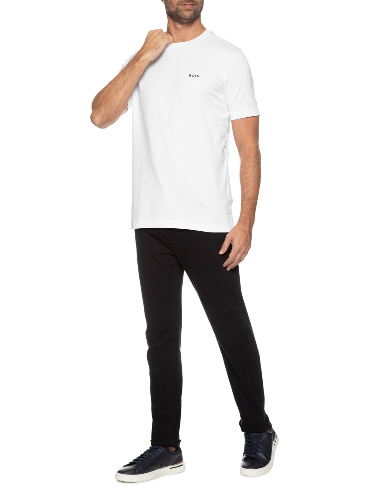 Camiseta Masculina Manga Curta Tee Branco Boss