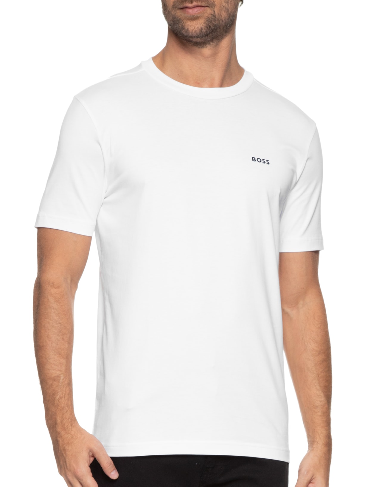 Camiseta Masculina Manga Curta Tee Branco Boss