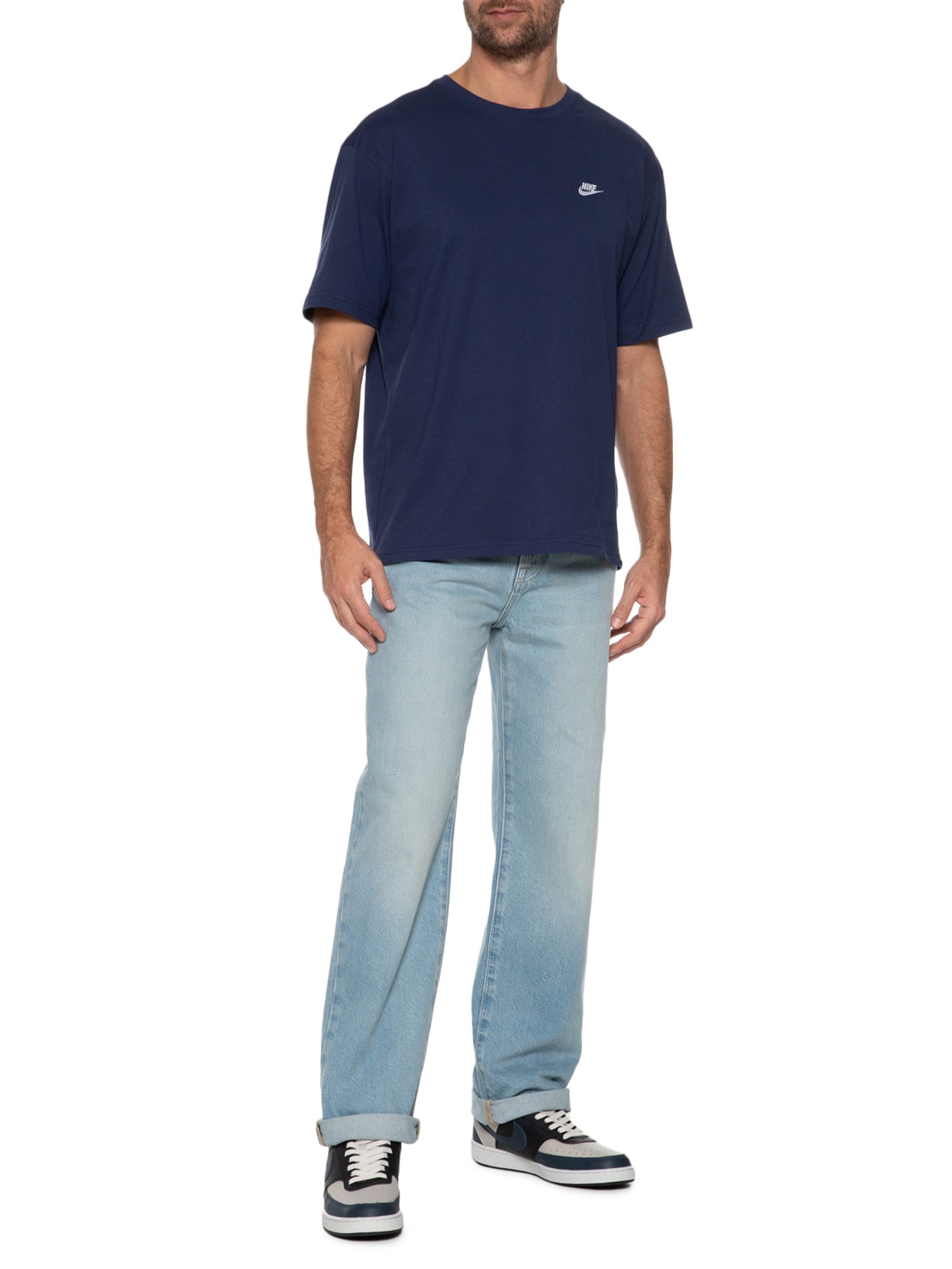 Camiseta Masculina Manga Curta Tee Club Max Azul Nike