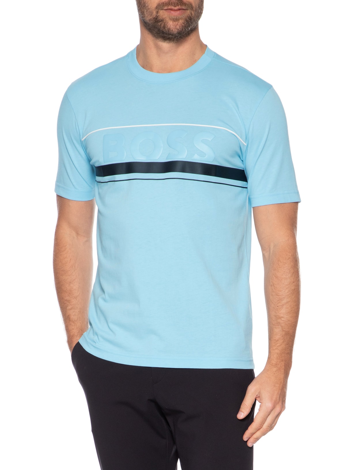 Camiseta Masculina Manga Curta Tee Iconic TL 01 Azul Boss