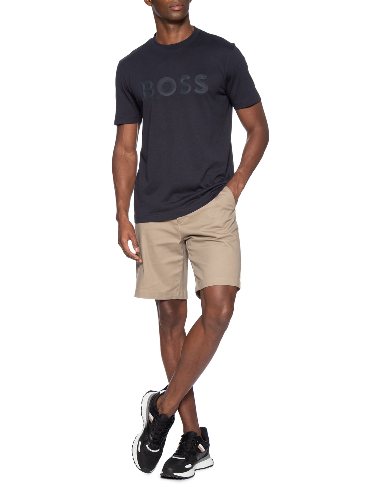 Camiseta Masculina Manga Curta Tee Iconic Zone Azul Boss