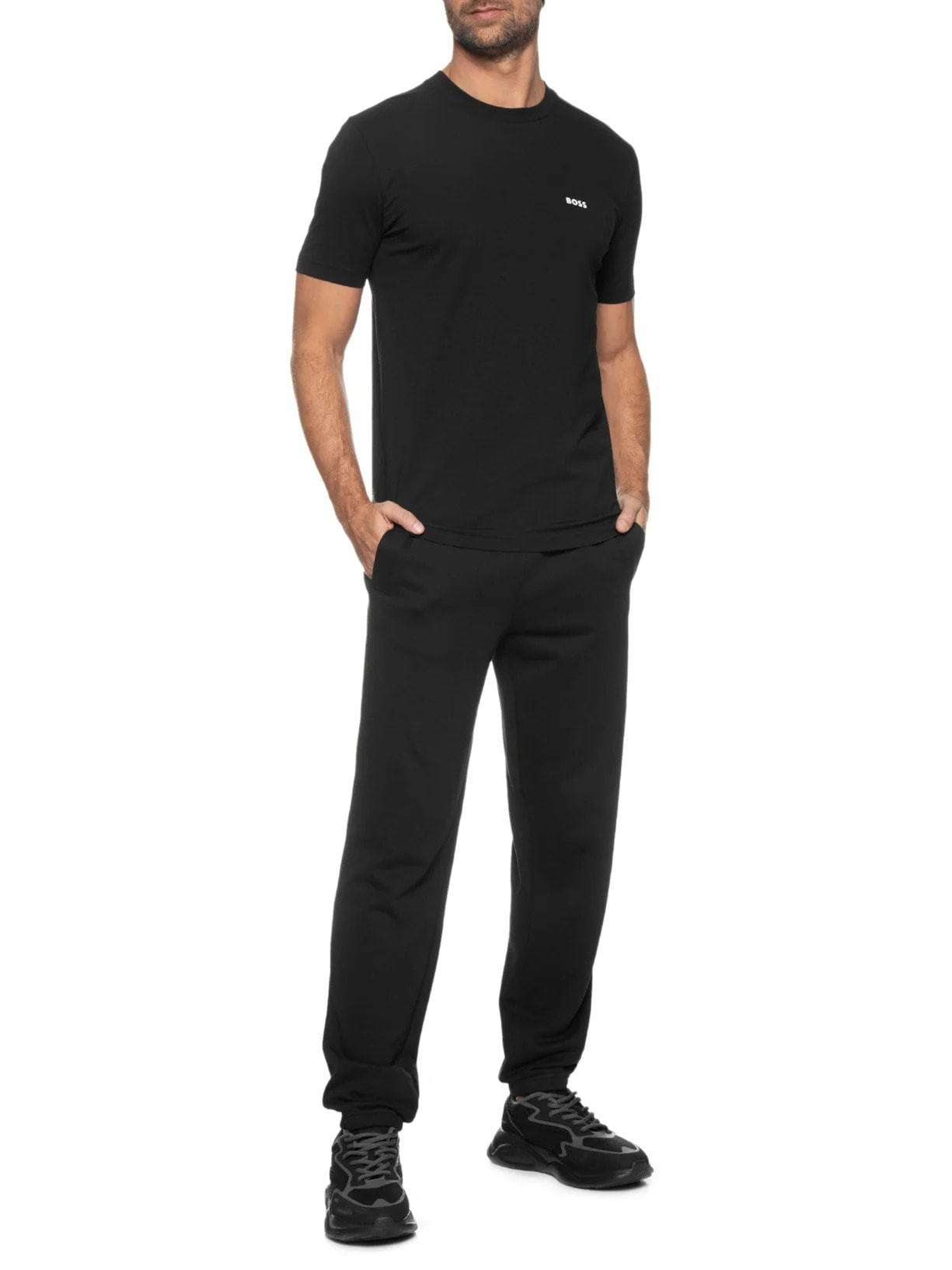 Camiseta Masculina Manga Curta Tee Preto Boss