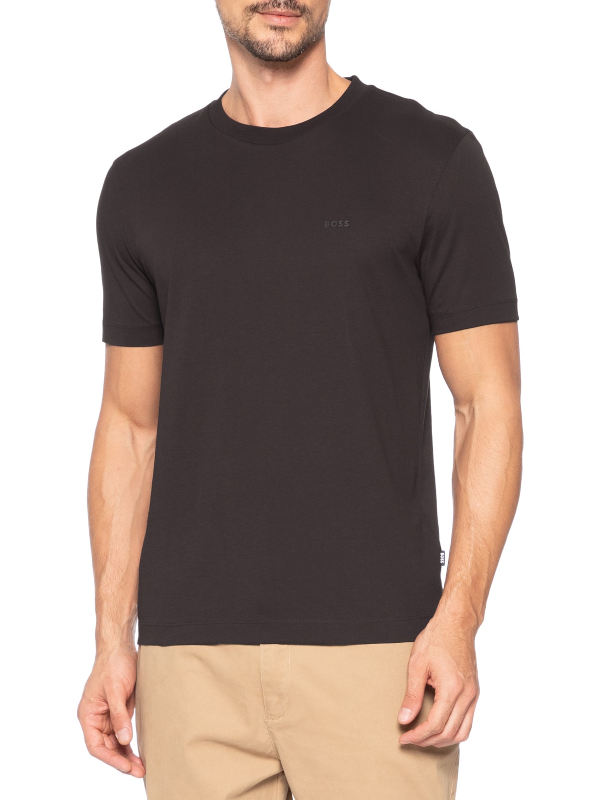 Camiseta Masculina Manga Curta Thompson 01 Marrom Boss