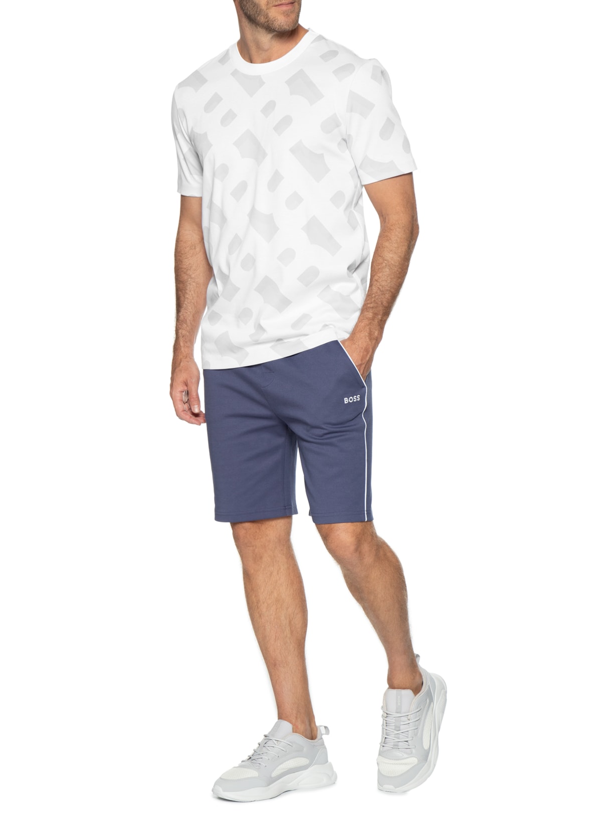 Camiseta Masculina Manga Curta Tiburt 419 Branco Boss