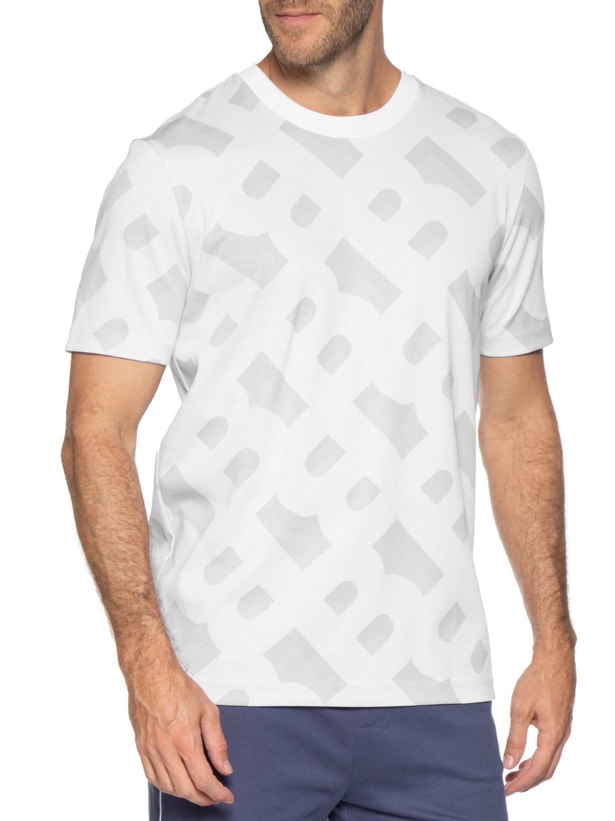 Camiseta Masculina Manga Curta Tiburt 419 Branco Boss