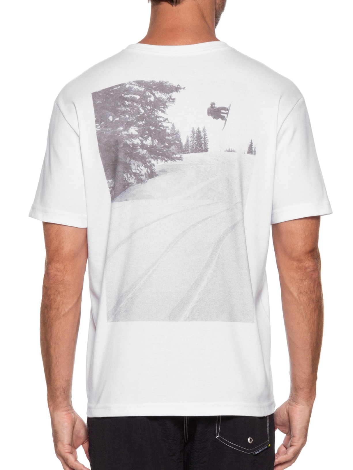Camiseta Masculina Manga Curta Tracking Snow Branco Osklen