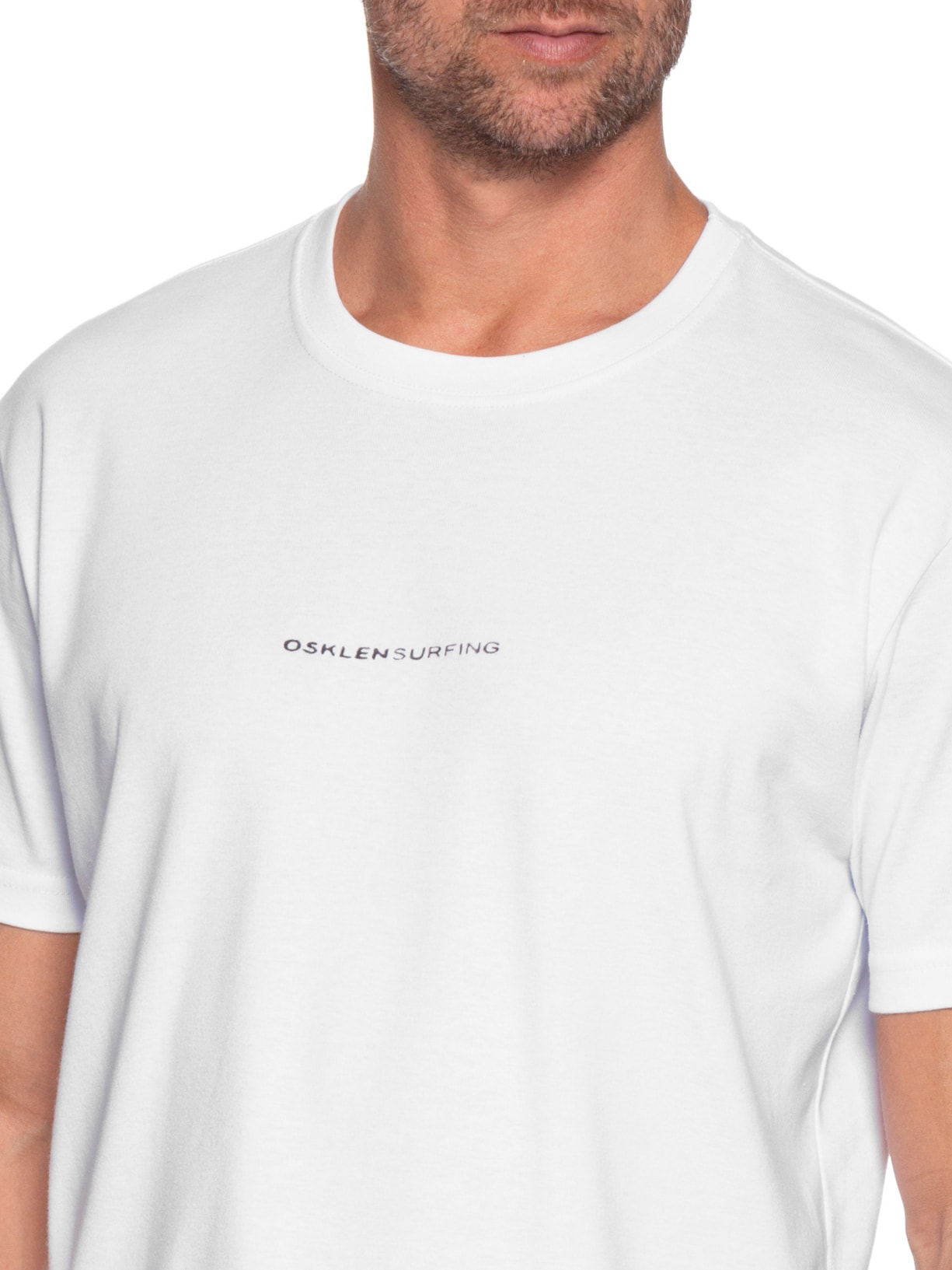 Camiseta Masculina Manga Curta Tracking Snow Branco Osklen