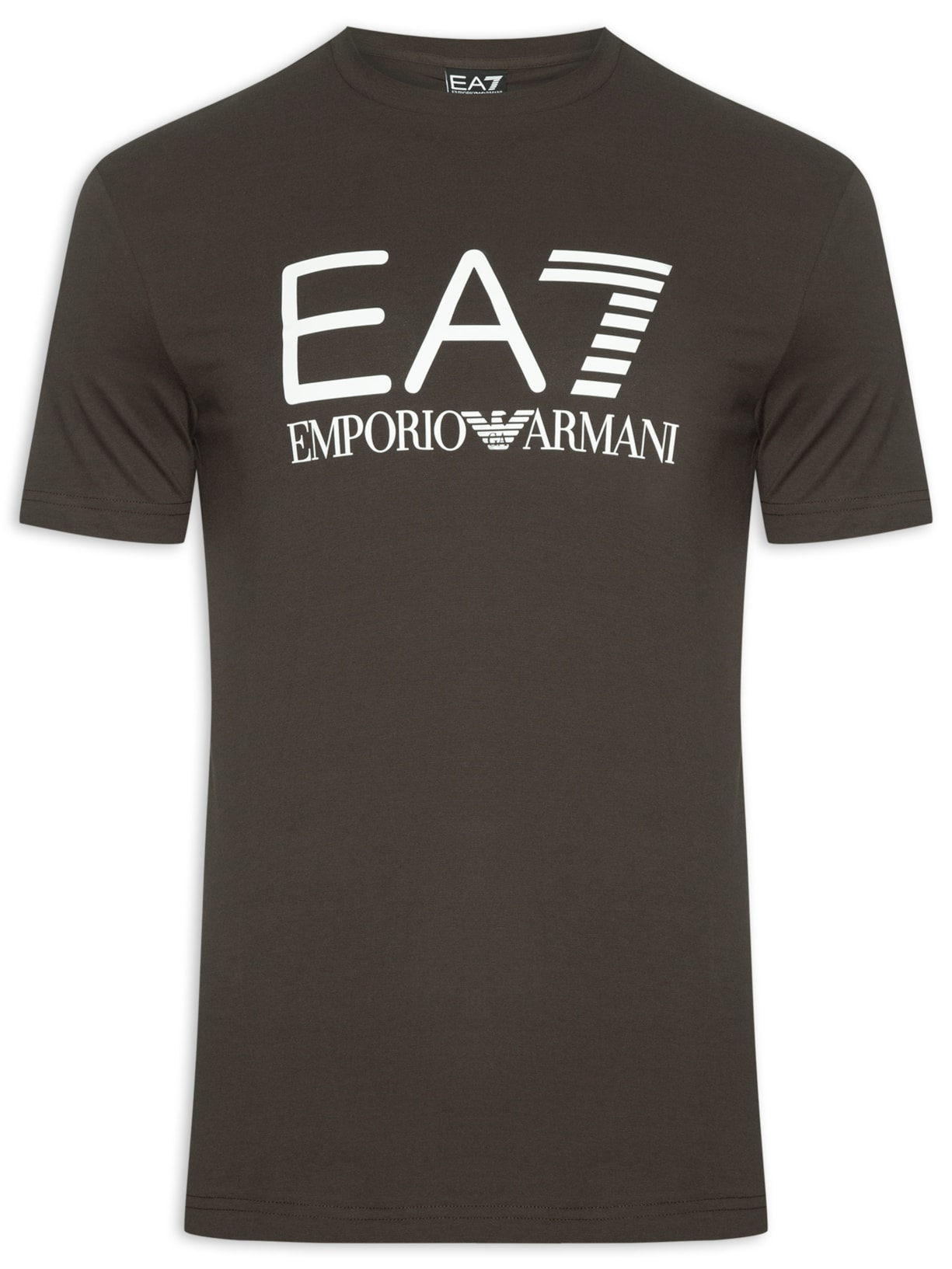 Camiseta Masculina Manga Curta Train Core ID Big Logo Marrom Ea7 Emporio Armani