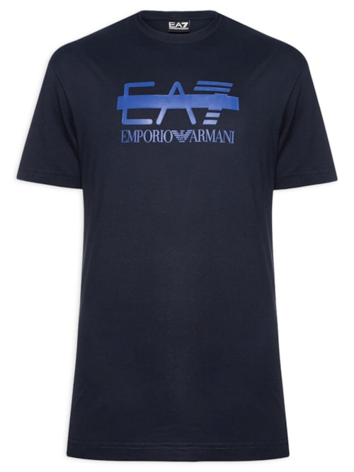 Camiseta Masculina Manga Curta Train Logo Barred - Azul