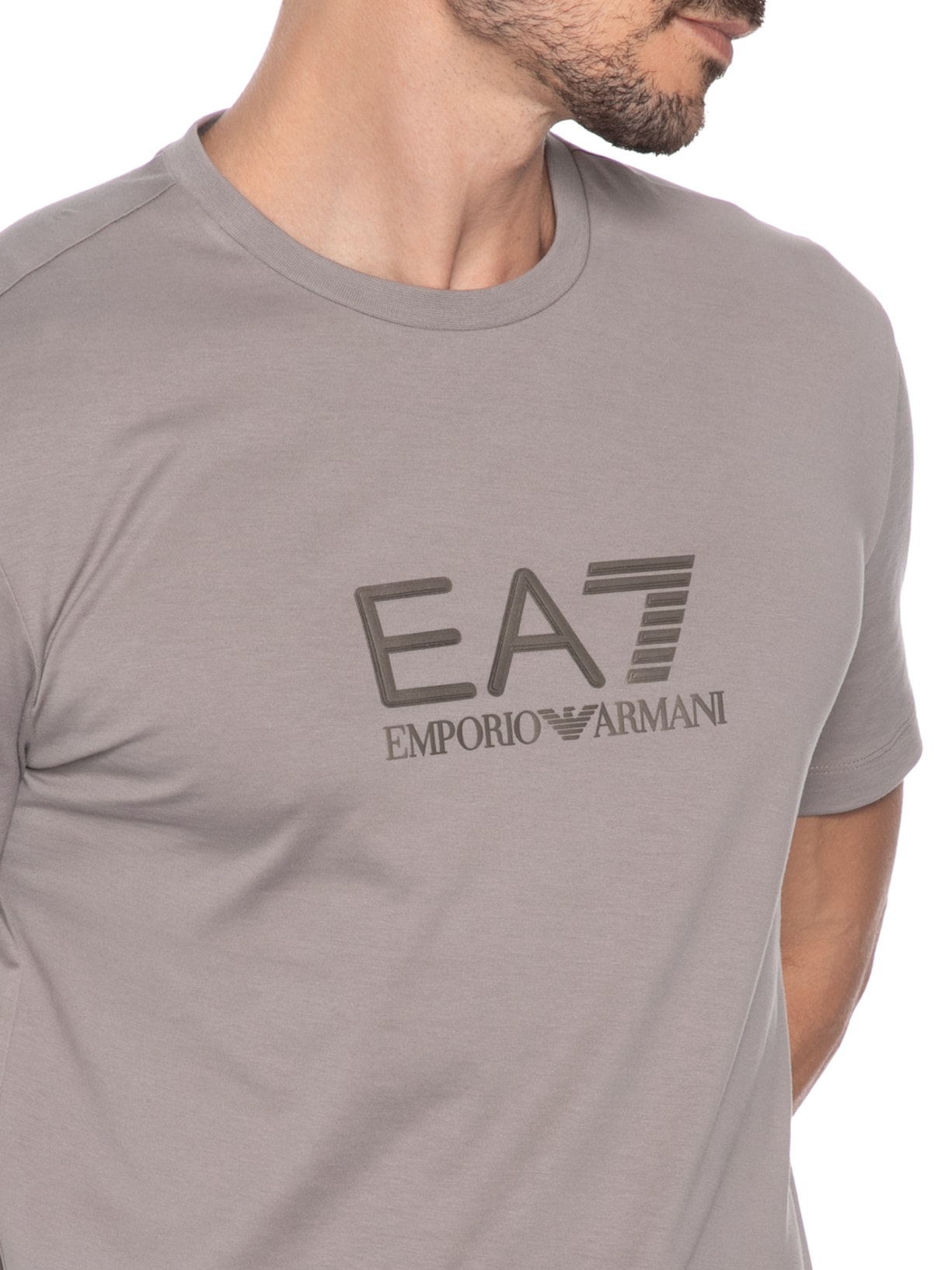 Camiseta Masculina Manga Curta Train Lux Bege Ea7 Emporio Armani