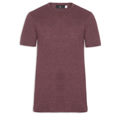 Camiseta Masculina Manga Curta Tricot Mescla Roman - Vermelho