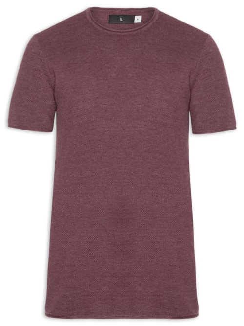 Camiseta Masculina Manga Curta Tricot Mescla Roman - Vermelho