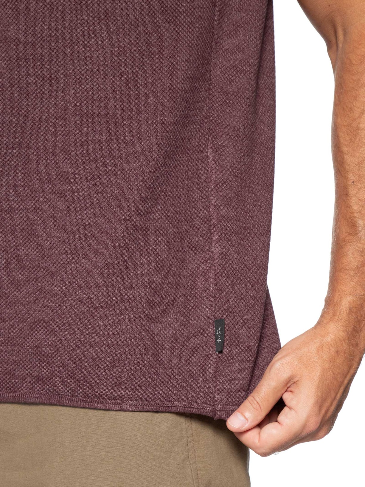 Camiseta Masculina Manga Curta Tricot Mescla Roman Vermelho Foxton