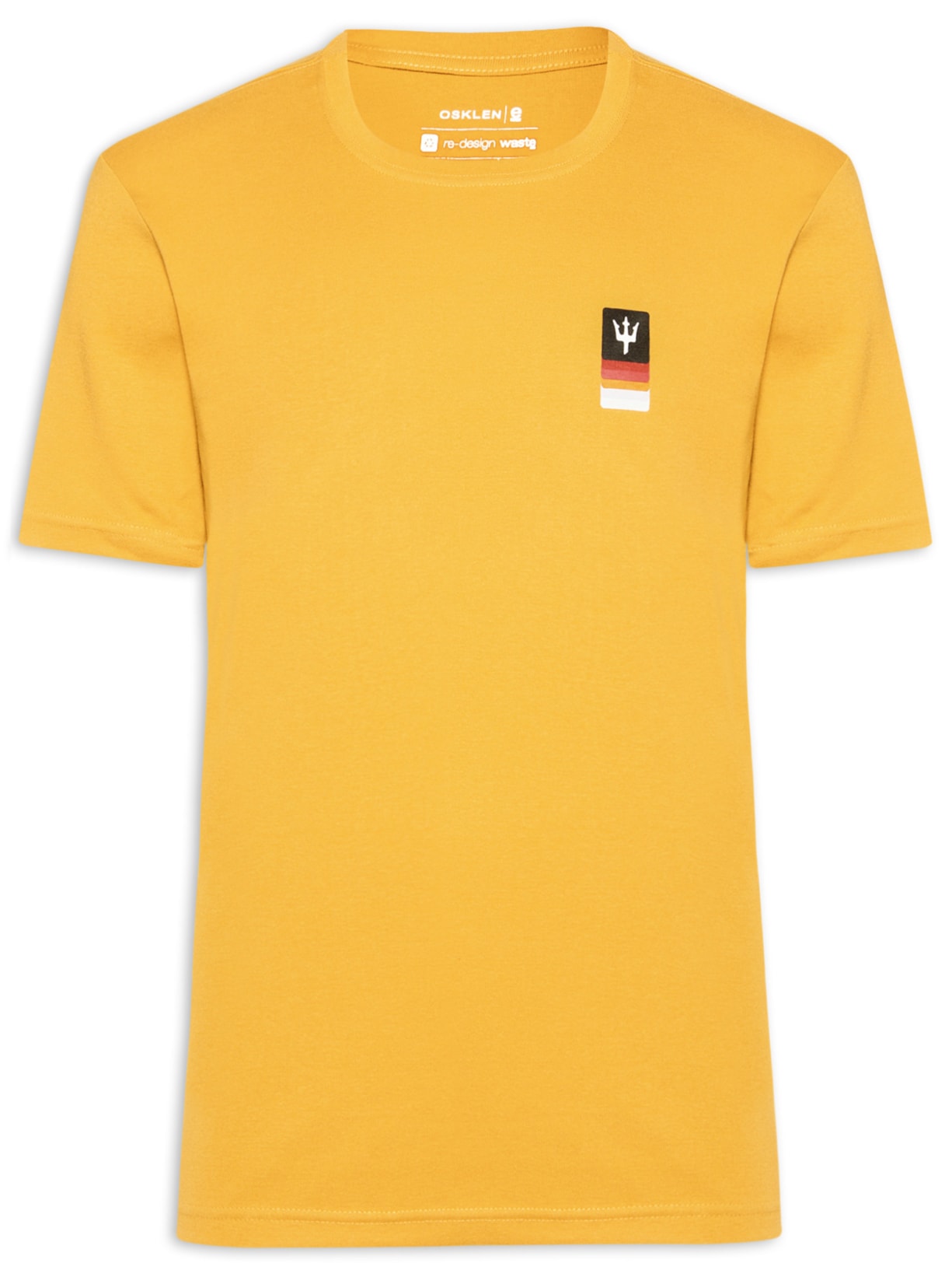 Camiseta Masculina Manga Curta Tridente Degradê Amarelo Osklen