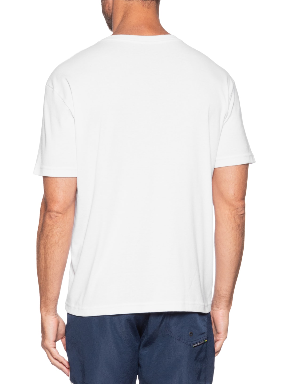 Camiseta Masculina Manga Curta Tridente Degradê Branco Osklen