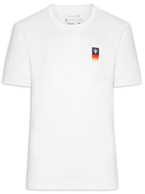 Camiseta Masculina Manga Curta Tridente Degradê - Branco