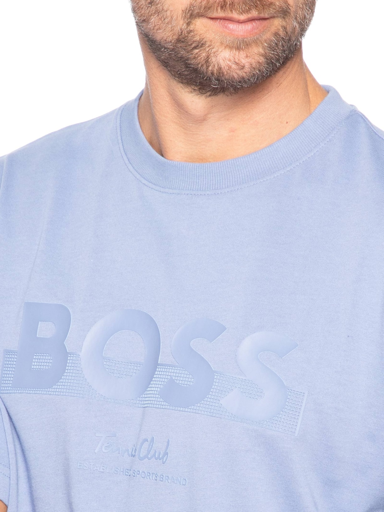 Camiseta Masculina Manga Curta TS Member Logo Azul Boss