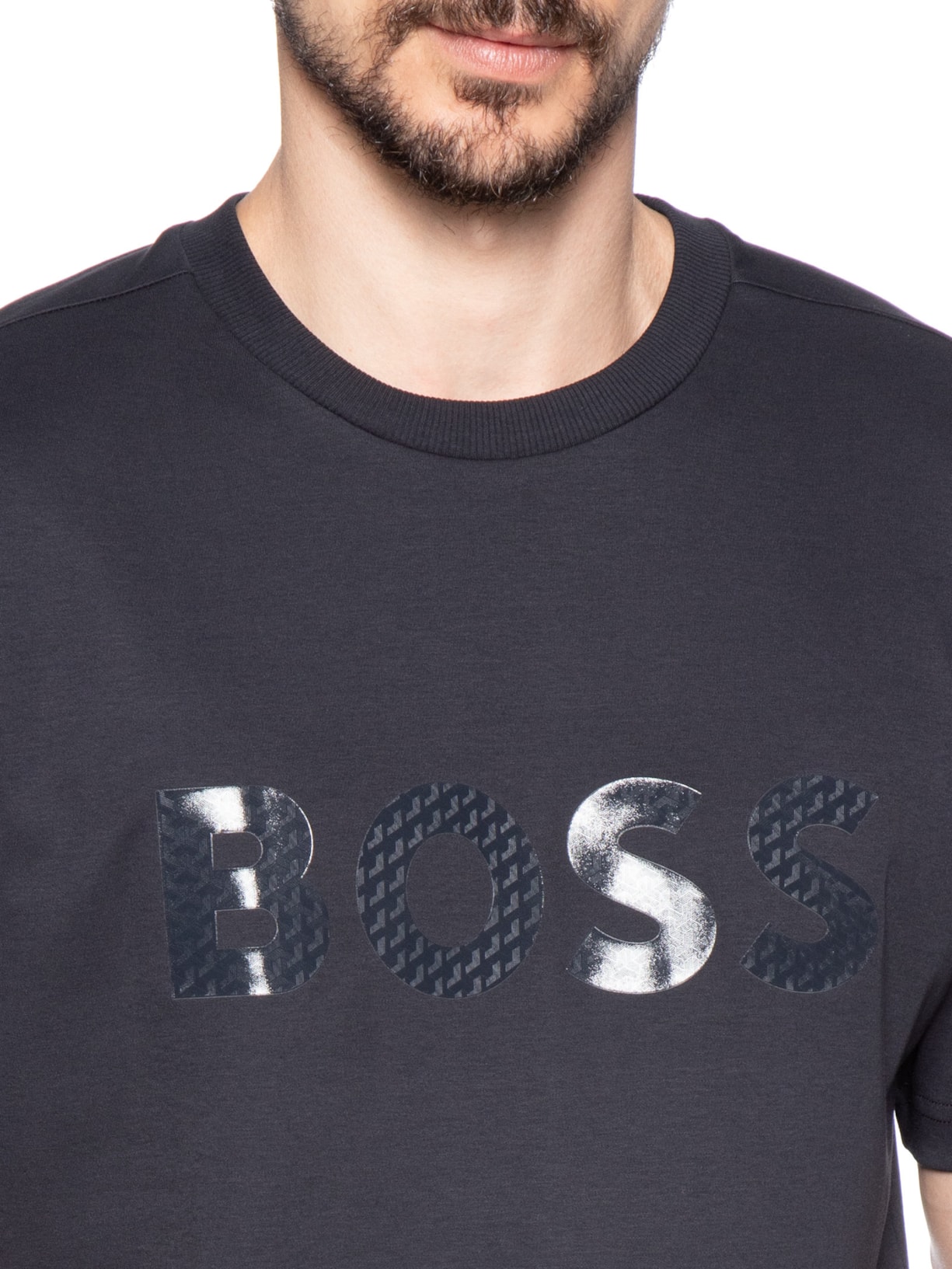Camiseta Masculina Manga Curta Ts Mirror Azul Boss