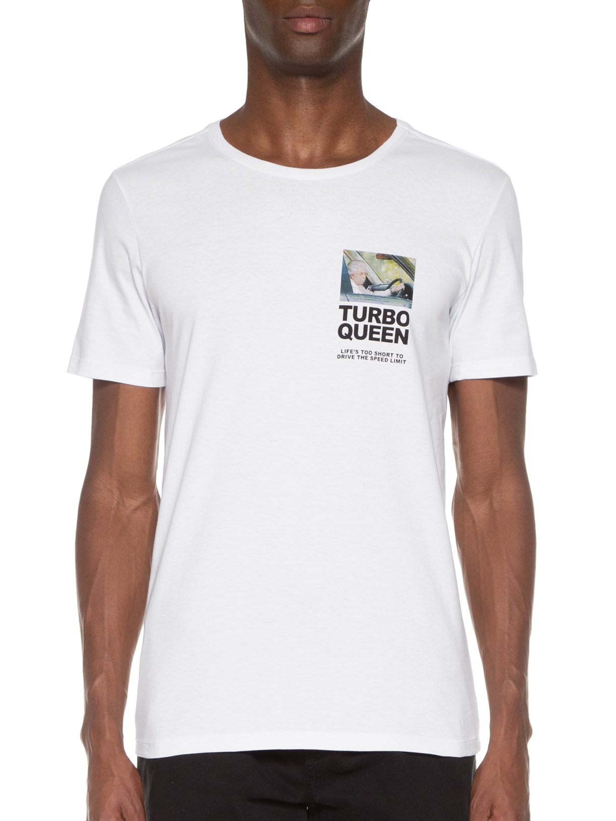 Camiseta Masculina Manga Curta Turbo Queen Branco Sergio K