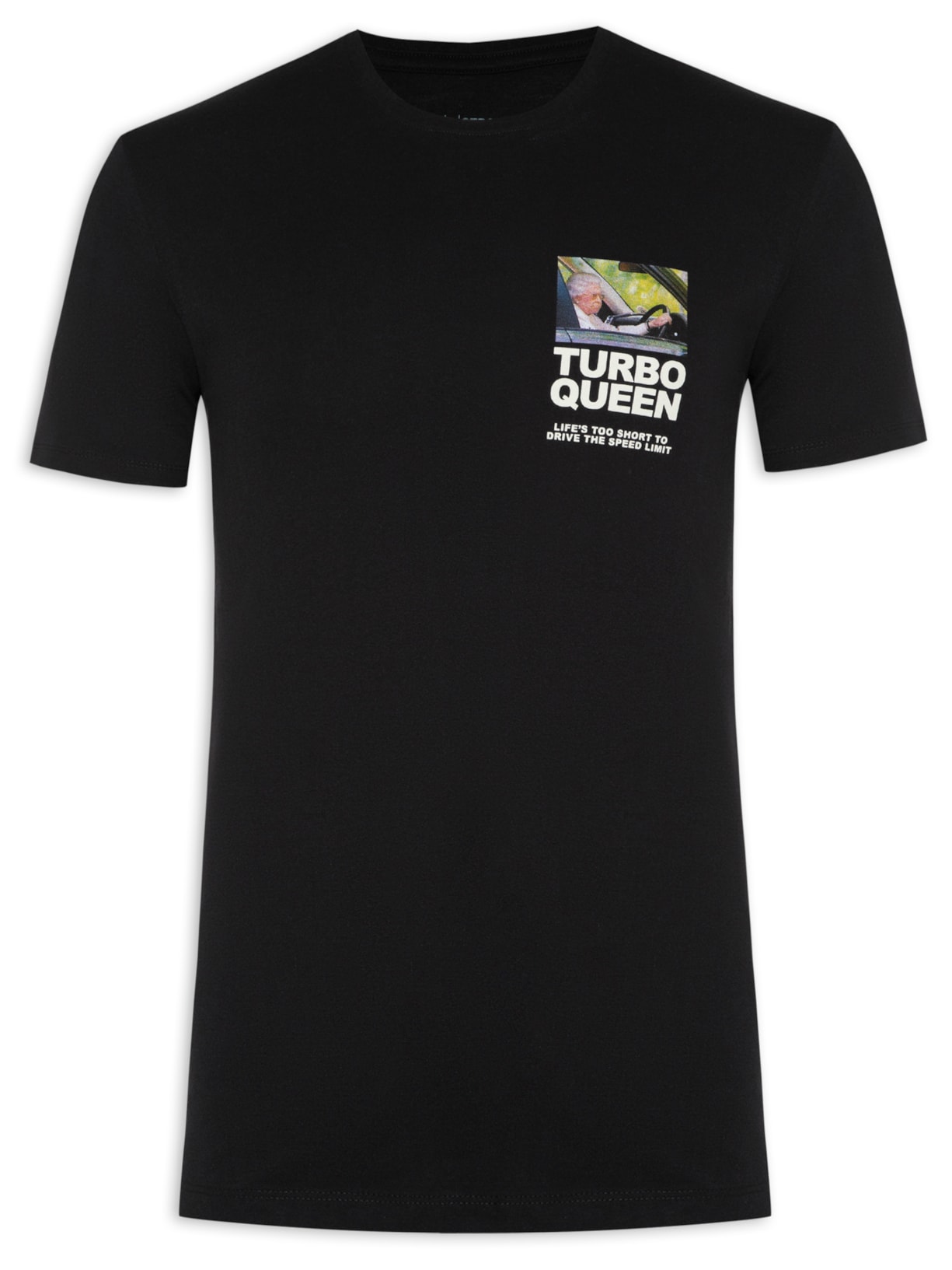 Camiseta Masculina Manga Curta Turbo Queen - Preto