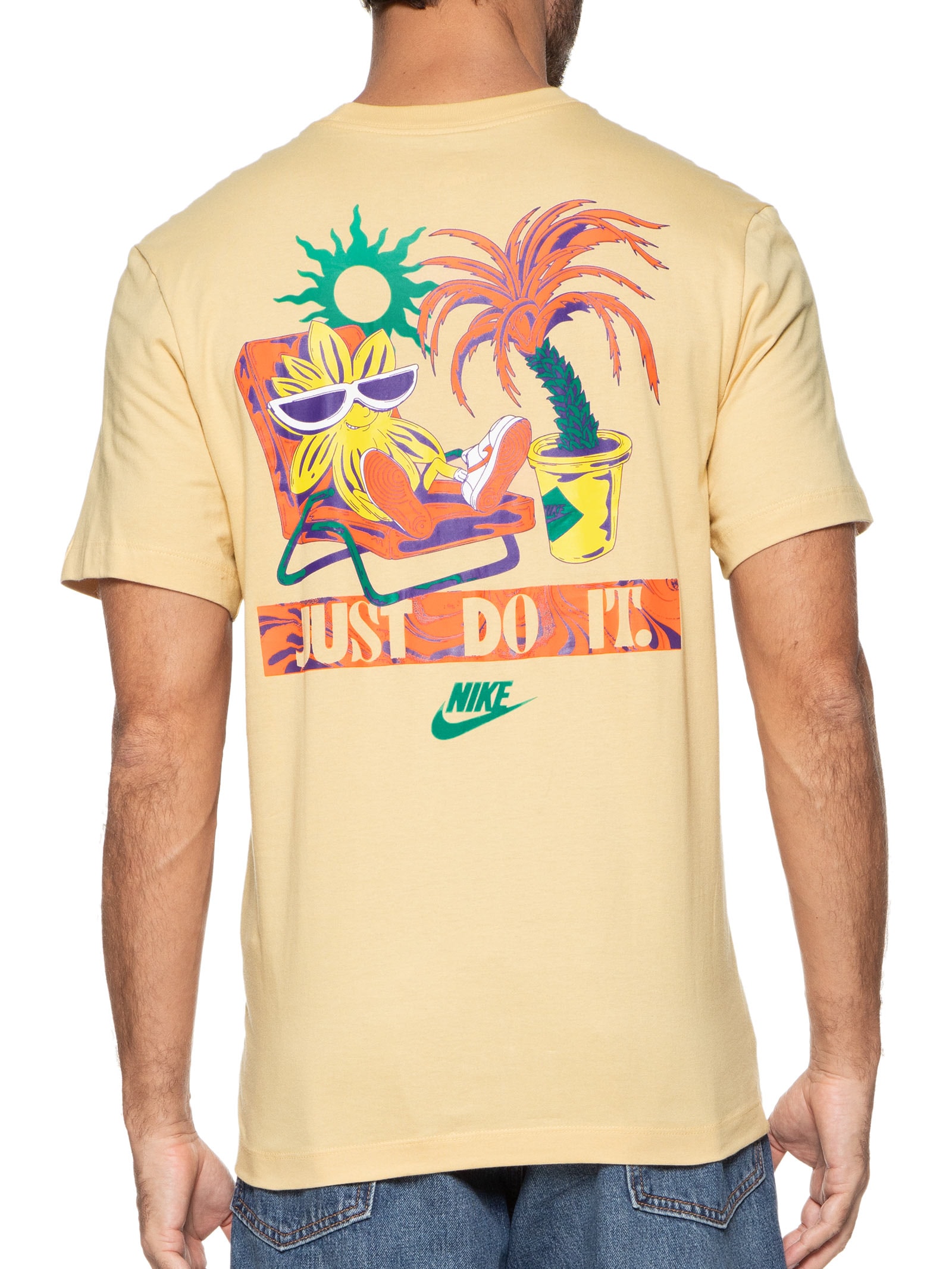 Camiseta Masculina Manga Curta U Nsw Tee Spring Break Sun - Bege- NIKE