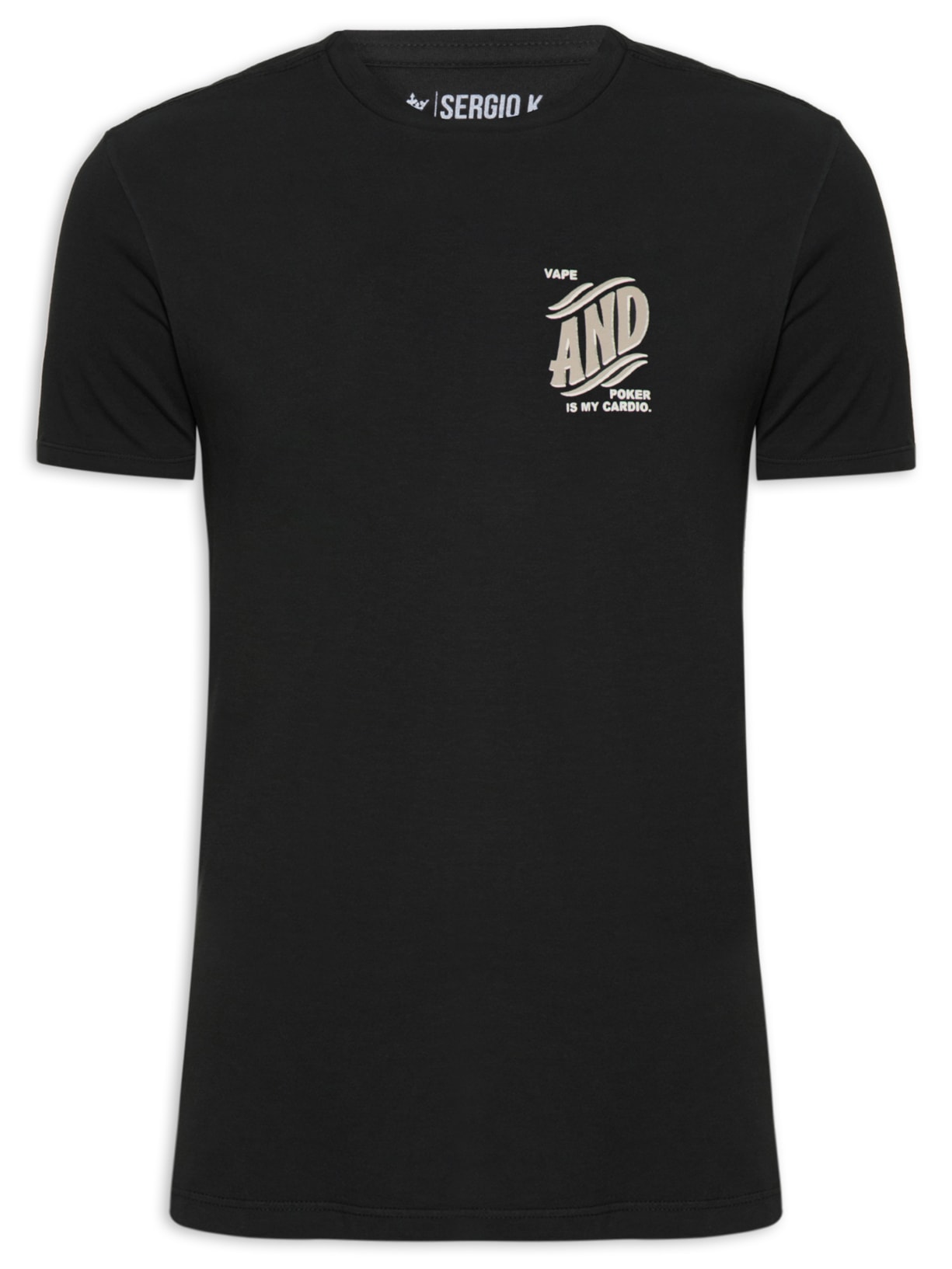 Camiseta Masculina Manga Curta Vape And Pkr - Preto