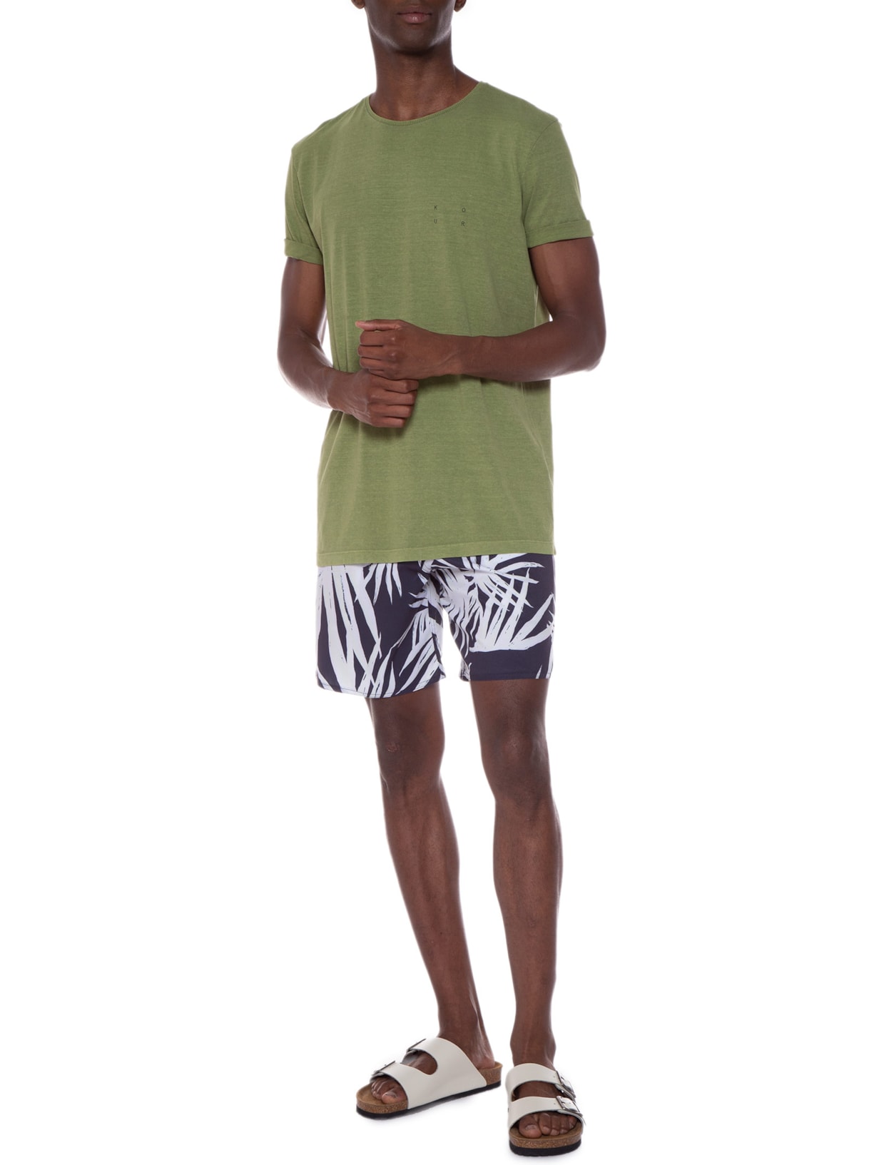 Camiseta Masculina Manga Curta Verde Kour