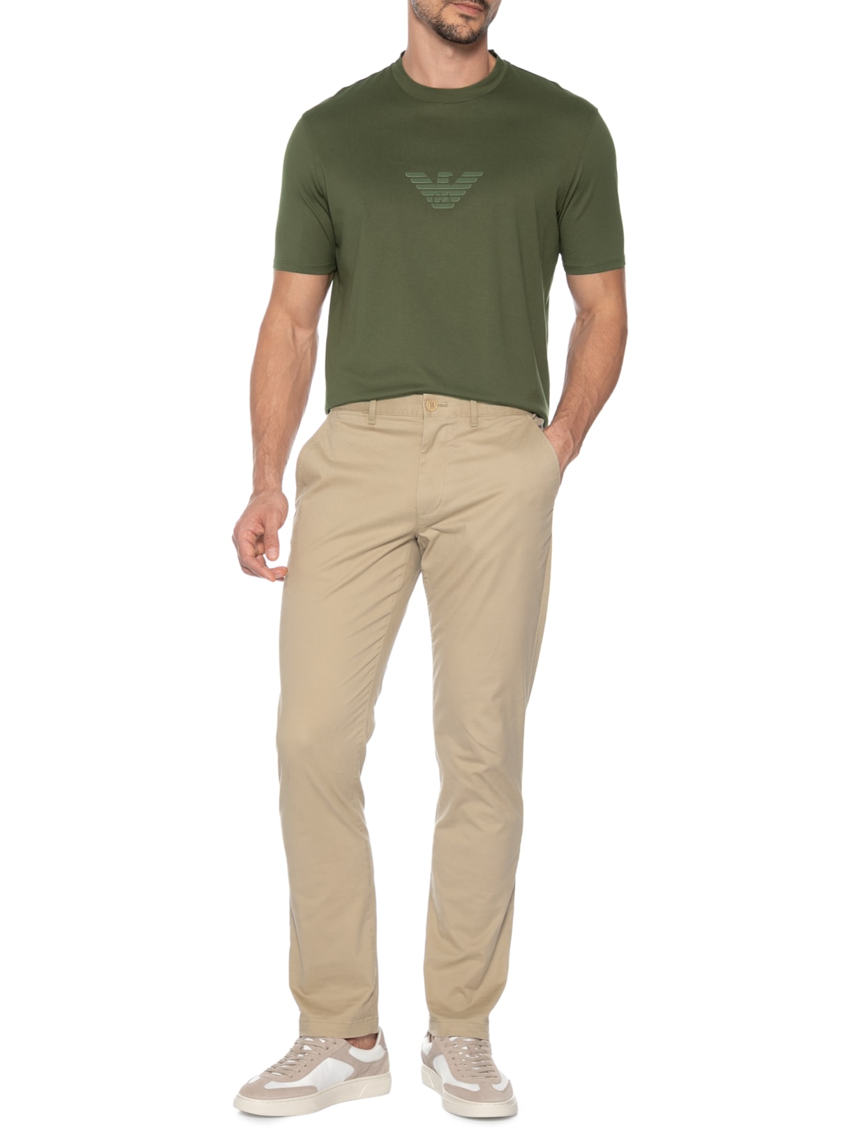 Camiseta Masculina Manga Curta Verde Emporio Armani