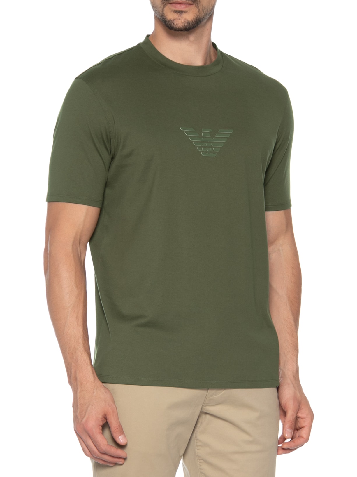 Camiseta Masculina Manga Curta Verde Emporio Armani