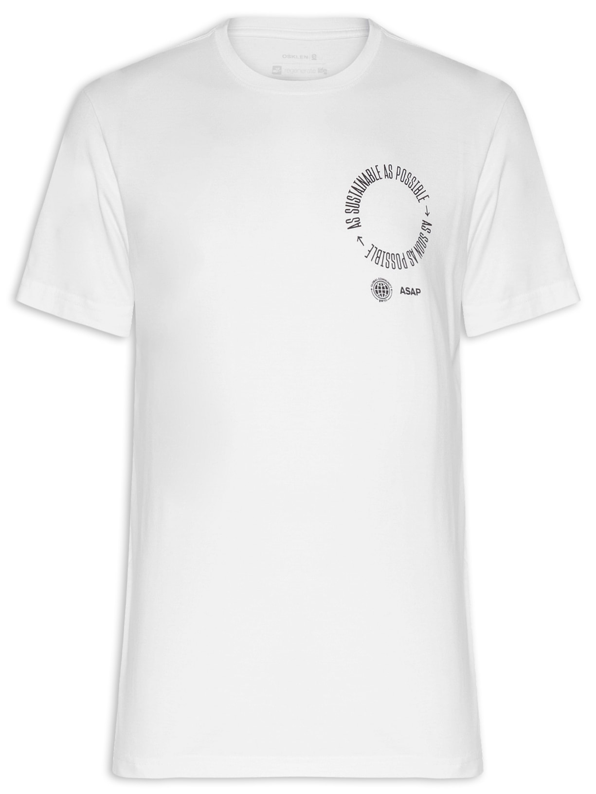Camiseta Masculina Manga Curta Vintage Asap Circle - Branco