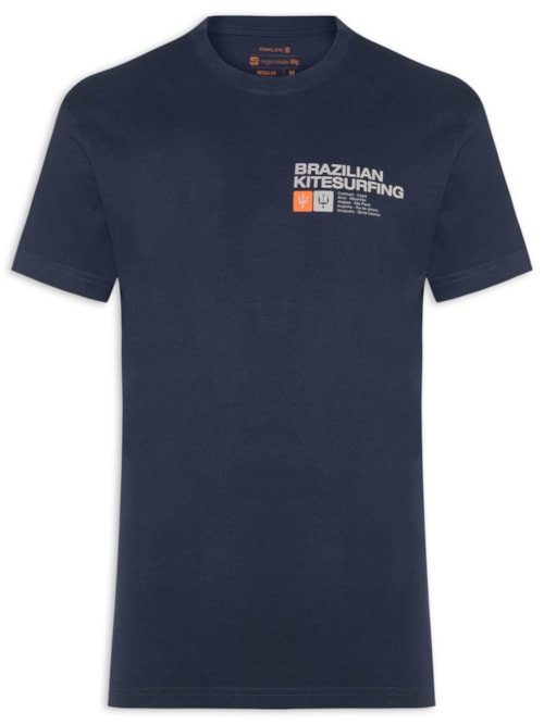 Camiseta Masculina Manga Curta Vintage Brazilian Kitesurfing - Azul