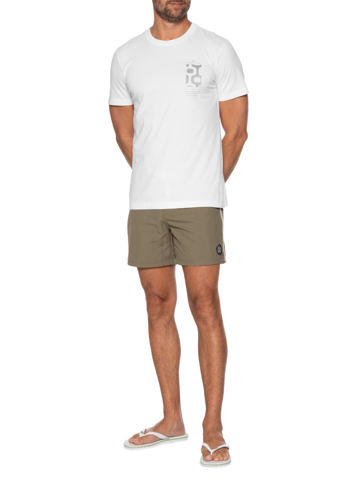 Camiseta Masculina Manga Curta Vintage Calçadão Branco Osklen