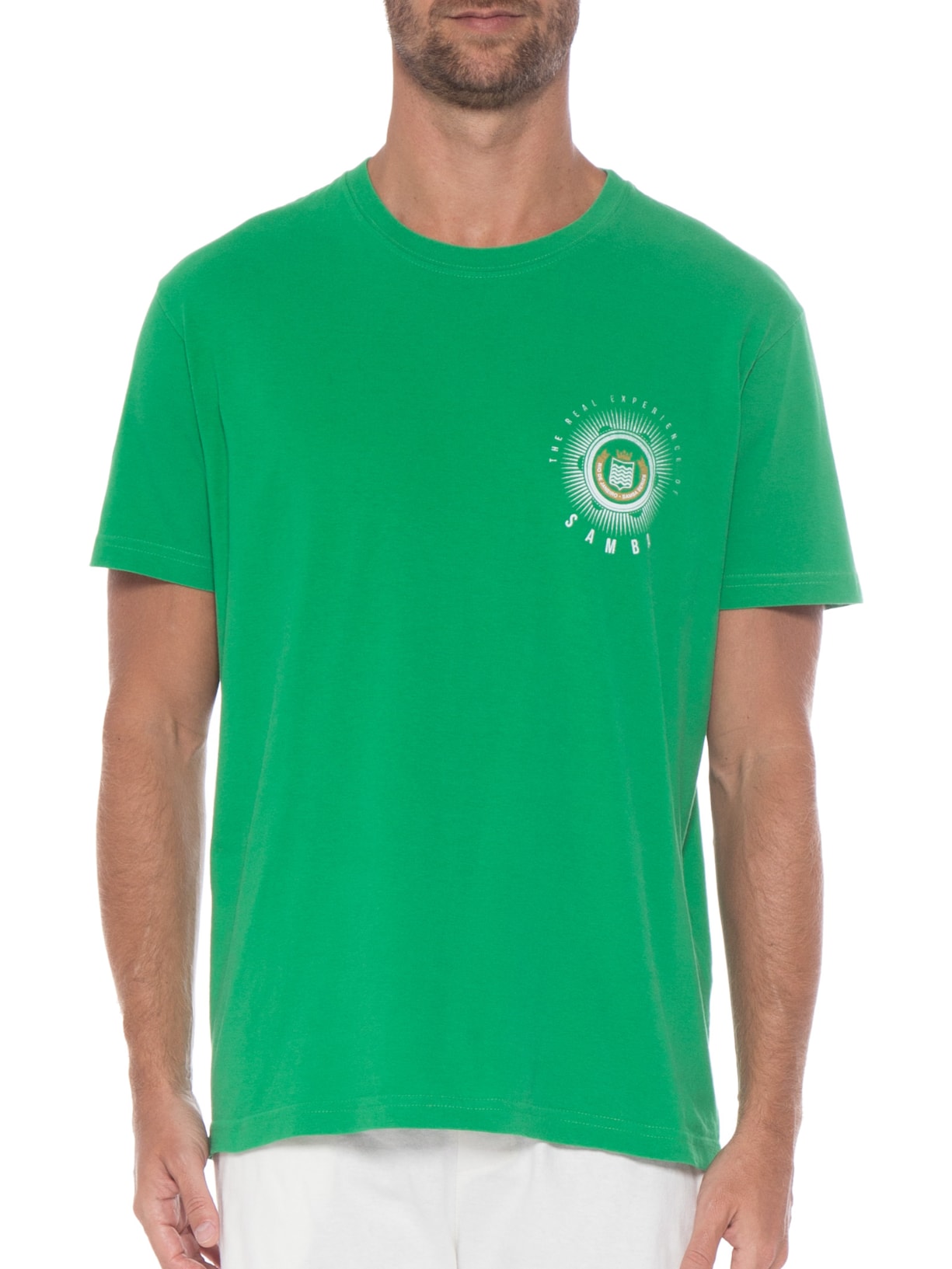 Camiseta Masculina Manga Curta Vintage Carnaval Badge Verde Osklen