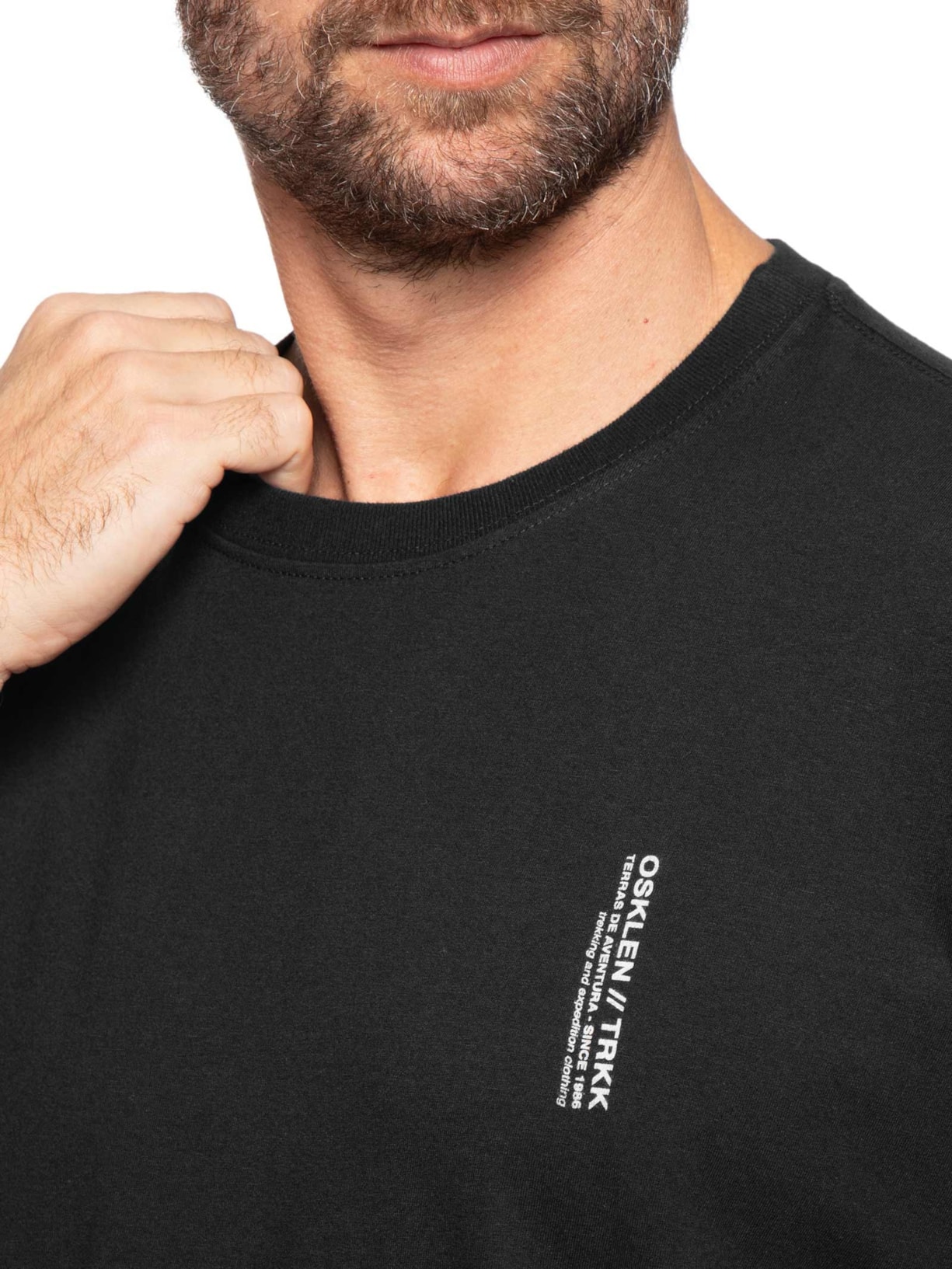 Camiseta Masculina Manga Curta Vintage Corda Preto Osklen
