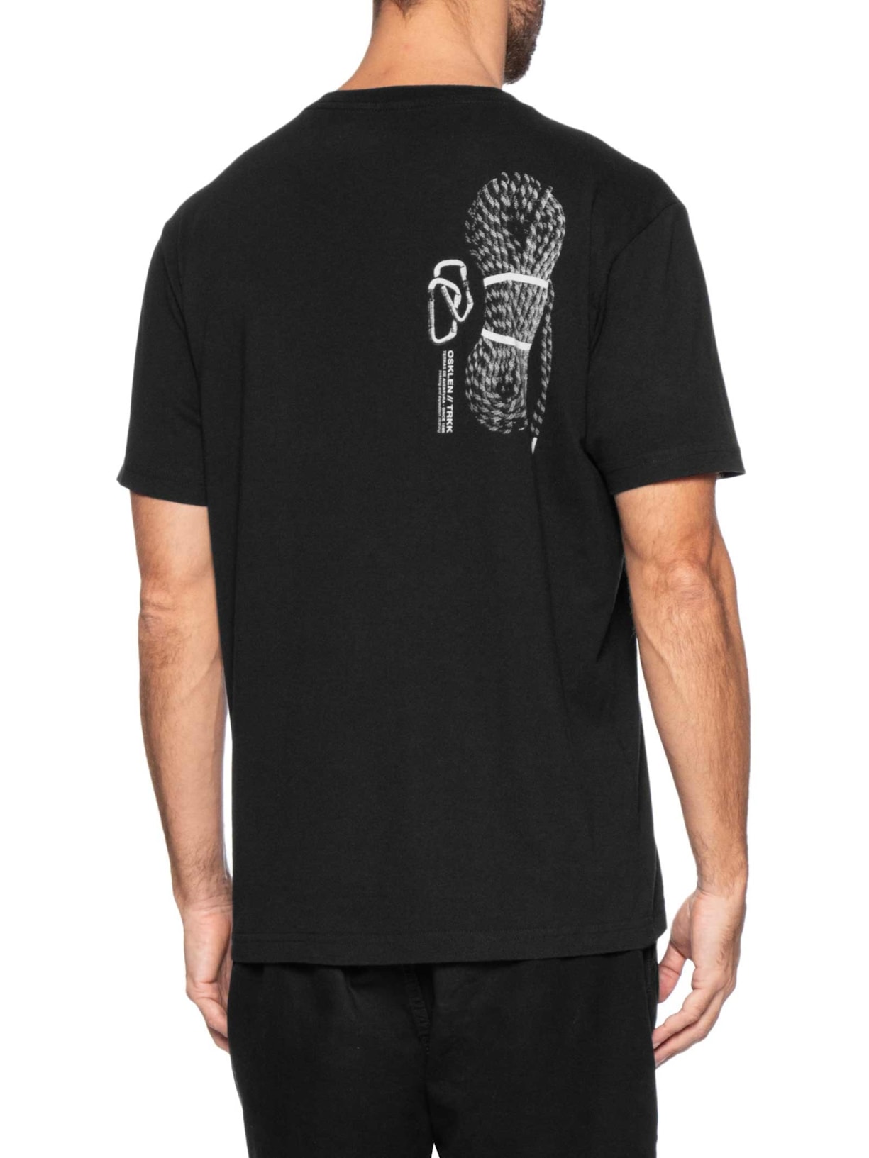 Camiseta Masculina Manga Curta Vintage Corda Preto Osklen