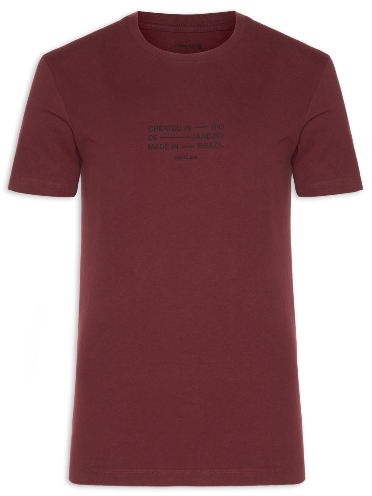 Camiseta Masculina Manga Curta Vintage Created In Rio - Vinho